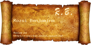 Rozsi Benjamina névjegykártya